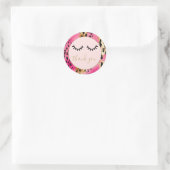 黒まつ毛ピンク金ゴールドヒョウありがとう ラウンドシール (バッグ)