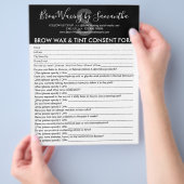 黒まゆげワックス染色顧客同意免責同意書 チラシ (手)