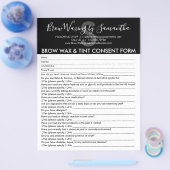 黒まゆげワックス染色顧客同意免責同意書 チラシ (シングル)