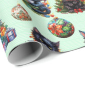 黒よくはしゃぐいクリスマス ラッピングペーパー (ロールコーナー)