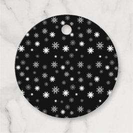 黒よくはしゃぐ単色の雪片グラフィック フェイバータグ