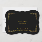 黒を基調としたギャツビー風のバースデー・パーティーのお誘い(年齢不問) 招待状 (裏面)