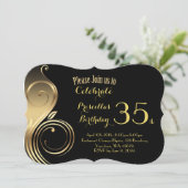 黒を基調としたギャツビー風のバースデー・パーティーのお誘い(年齢不問) 招待状 (スタンド正面)