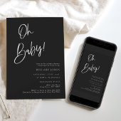 黒を基調としたゴシックスタイルのベイビーシャワーの招待状 招待状