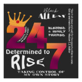 黒を誇りに 24/7 ロゴ グラフィック-女性 ポスター (正面)