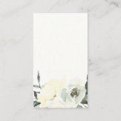 黒アイボリー白フローラバンチ表示赤ちゃんシャワー エンクロージャーカード (裏面)