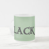 黒アイリッシュグリーンの曇りガラスのマグカップ フロストグラスマグカップ (正面左)