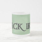 黒アイリッシュグリーンの曇りガラスのマグカップ フロストグラスマグカップ (中央)