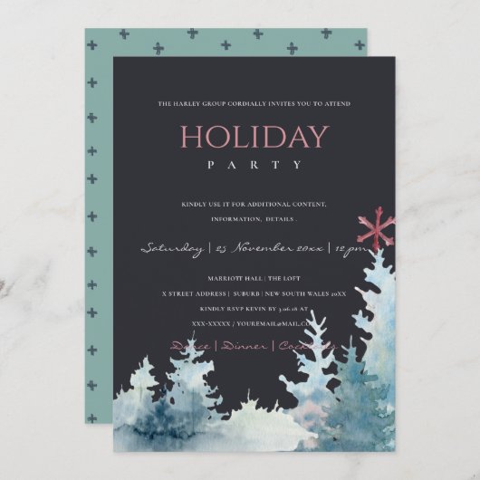 黒アクアパインの木雪林クリスマスパーティー シーズンカード (正面/裏面)