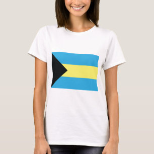 黒アクアマリンと黄色のバハマ国旗 Tシャツ