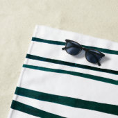 黒アクア、青、緑の絵を描ストライプ ビーチタオル (インサイチュ)