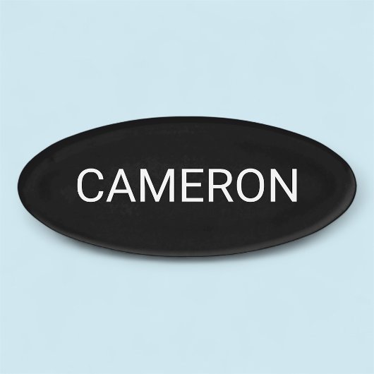 黒アクリルオーバルネームタグ磁気プロフェッショナル 名札