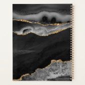 黒アゲエレガントート金ゴールドグリッタースクリプトモノグラム プランナー手帳 (裏面)