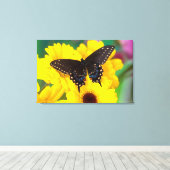 黒アゲハチョウ蝶 キャンバスプリント (インサイチュ (ウッドフロア))