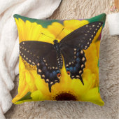 黒アゲハチョウ蝶 クッション (ブランケット)
