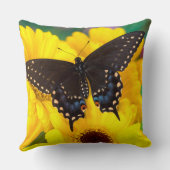 黒アゲハチョウ蝶 クッション (裏面)