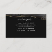 黒アゲモダンート金ゴールドグリッター署名スクリプト 名刺 (裏面)