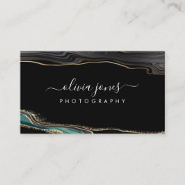 黒アゲモダンート金ゴールドグリッター署名スクリプト 名刺