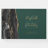 黒アゲモダンート金ゴールドスクリプトエメラルドグリーン ゲストブック (正面)