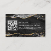 黒アゲートゲーデモノグラム金ゴールドスクリプト 名刺 (裏面)