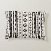 黒アステカ色のクリーム混合モチーフ(V)パターン アクセントクッション (裏面)