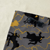 黒アダム稲妻シルエットパターン ビーチタオル (インサイチュ)