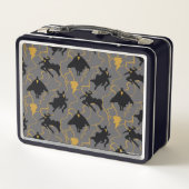 黒アダム稲妻シルエットパターン メタルランチボックス (裏面)