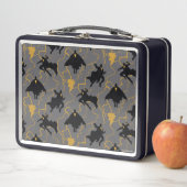 黒アダム稲妻シルエットパターン メタルランチボックス (インサイチュ)