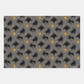 黒アダム稲妻シルエットパターン ラッピングペーパーシート (正面)