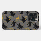 黒アダム稲妻シルエットパターン iPhoneケース (裏面横)