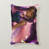 黒アニメガールピンクと紫アニメコア アクセントクッション (正面(垂直))