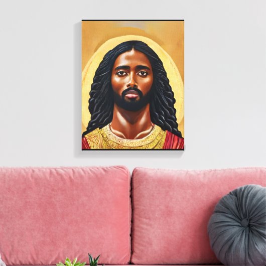 黒アフリカのイエスキリスト宗教美術 キャンバスプリント (インサイチュ (リビング))
