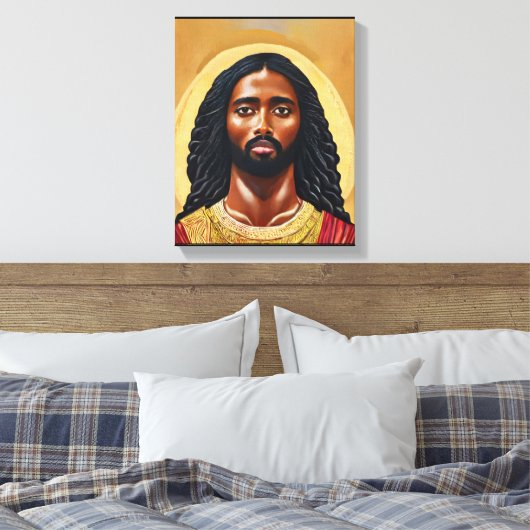 黒アフリカのイエスキリスト宗教美術 キャンバスプリント (インサイチュ (寝室))