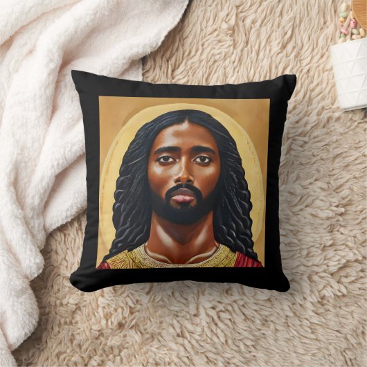 黒アフリカのイエスキリスト宗教美術 クッション (ブランケット)