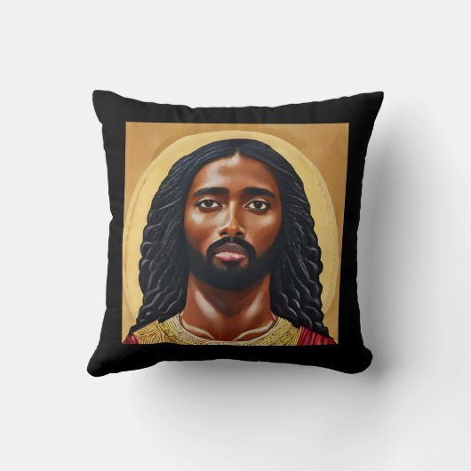 黒アフリカのイエスキリスト宗教美術 クッション (裏面)