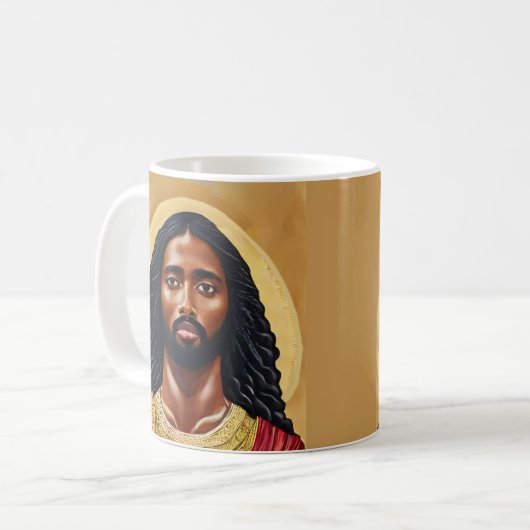 黒アフリカのイエスキリスト宗教美術 コーヒーマグカップ (正面左)