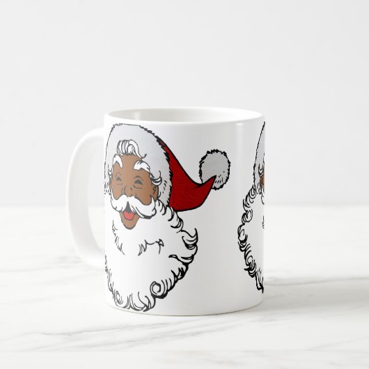 黒アフリカのサンタクロース・クリスマス コーヒーマグカップ (正面左)