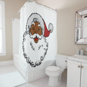 黒アフリカのサンタクロース・クリスマス シャワーカーテン (インサイチュ)