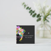 黒アフリカ女性広場ビジネスカード スクエア名刺 (スタンド正面)