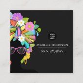 黒アフリカ女性広場ビジネスカード スクエア名刺 (正面)