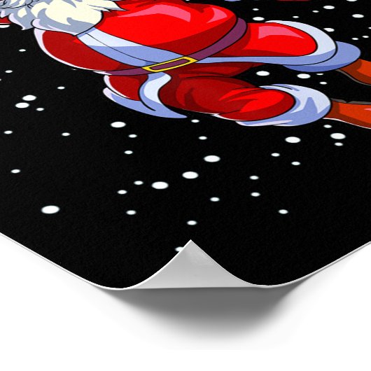 黒アフリカ系アメリカンサンタクロースのバスケットボールアフロア ポスター (角)