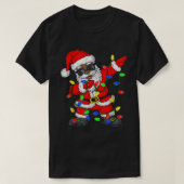 黒アフリカ系アメリカ人サンタクロースのクリスマスパジャム Tシャツ (デザイン正面)