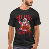 黒アフリカ系アメリカ人サンタクロースChristmas T Shi Tシャツ (正面)