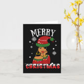 黒アフリカ系アメリカ人メリークリスマスメラニンウォム カード (黄色い花)