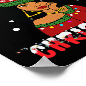 黒アフリカ系アメリカ人メリークリスマスメラニンウォム ポスター (角)