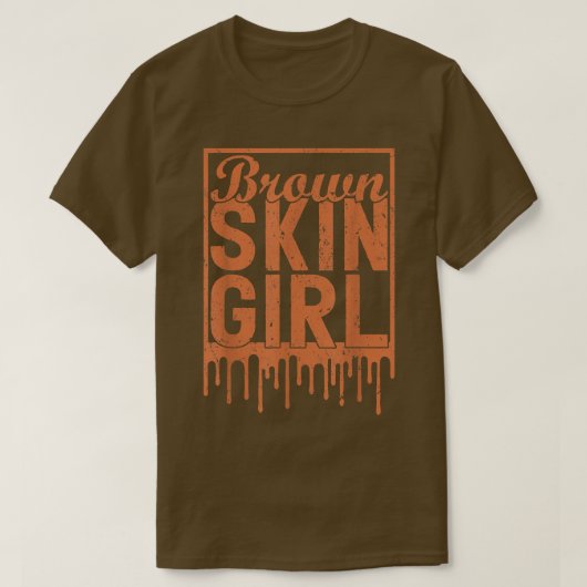 黒アフリカ系アメリカ人女性ブラウンスキンガールジュネット Tシャツ (デザイン正面)