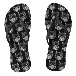 黒アメリカのいじめっ子ピットブル犬ビーチサンダル ビーチサンダル