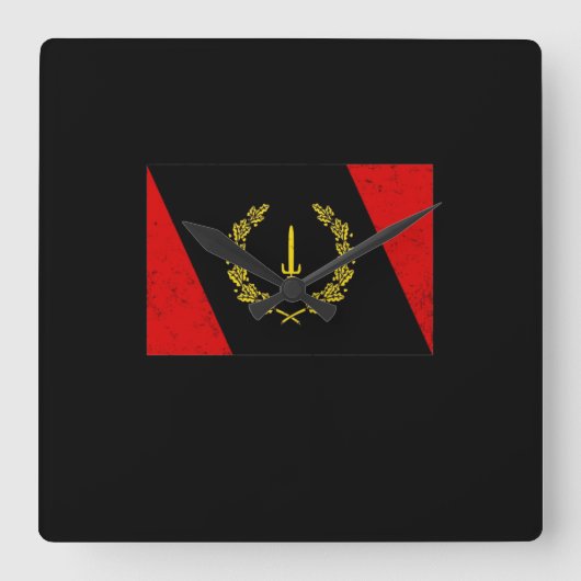 黒アメリカ伝統国旗1967年アフリカ系アメリカ人 スクエア壁時計 (正面)