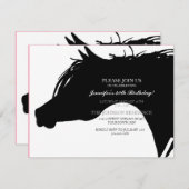 黒アラビア馬頭誕生会の招待 招待状 (正面/裏面)