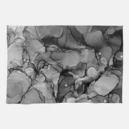 黒アルコールインク キッチンタオル